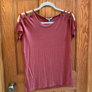 Top with cool cut out sleeves